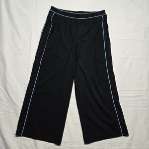 Tranquility by Soma Black Baggie Pants Blue Trim Sleep Pants